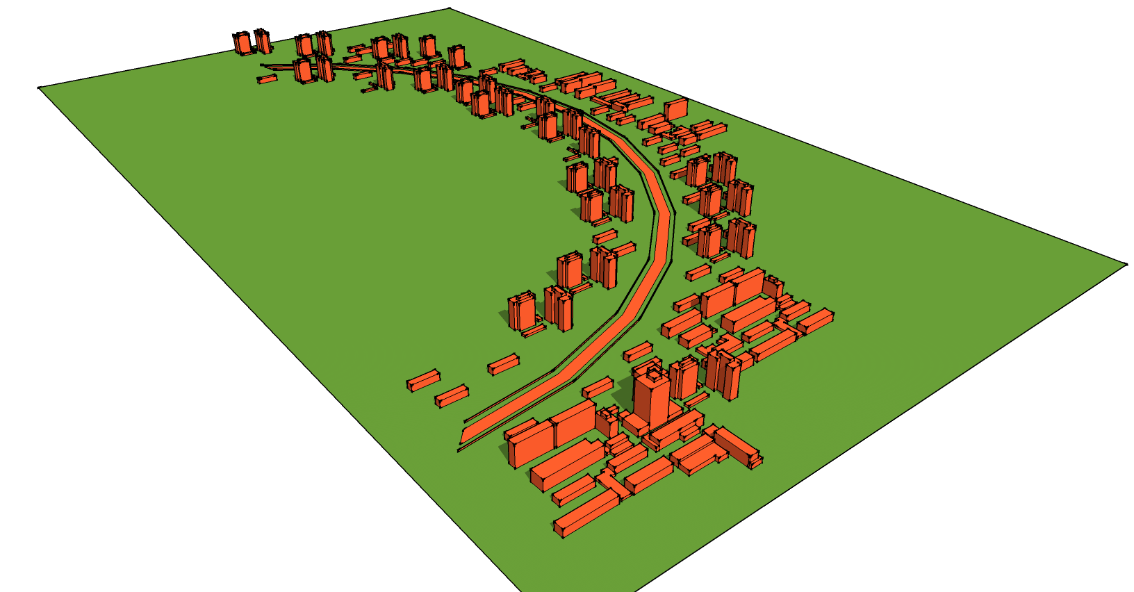 Urban curved railway